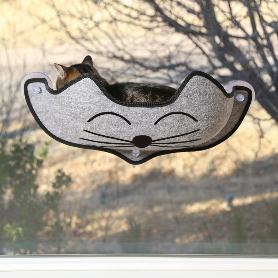 Cat * | Best Choice K&H Ez Mount Kittyface Window Bed Gray Kitty Face