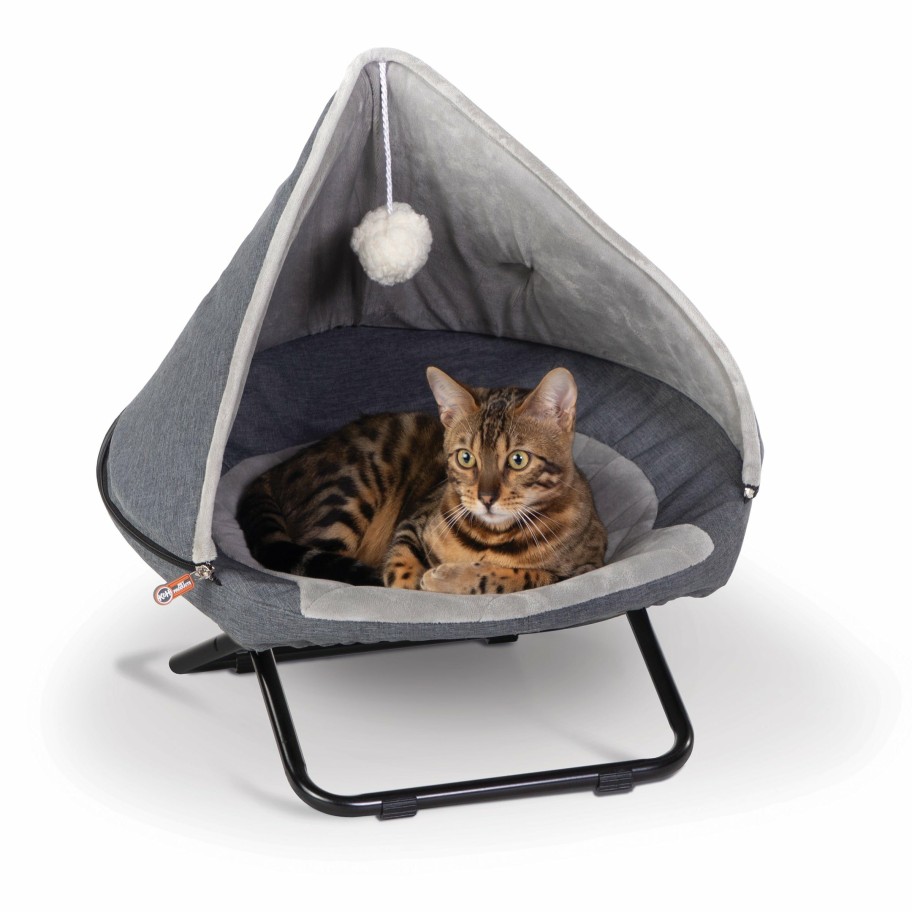 Cat * | Exquisite Gifts K&H Hooded Elevated Cozy Cot Pet Bed